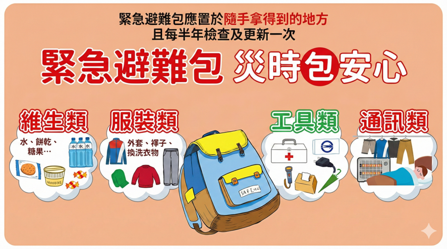 緊急避難包準備